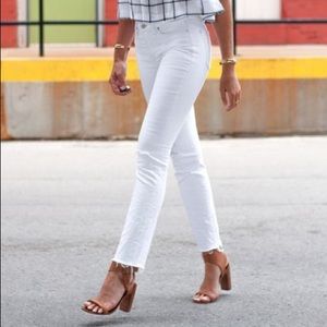 Madewell. ‘Alley Straight’ distressed white denim.